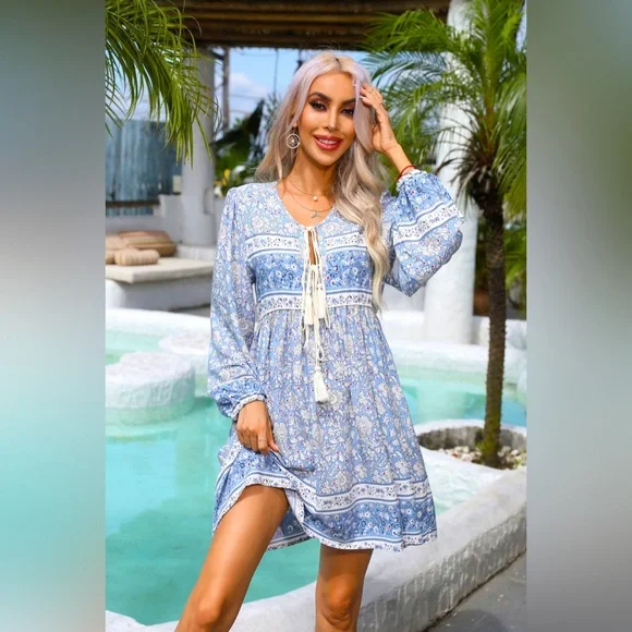 R Vivimos bohemian tassel dress Large - Picture 1 of 10